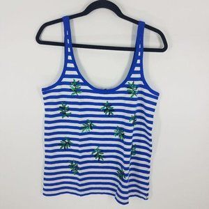 J Crew nwot tank top with Palm leaf sequins Medium